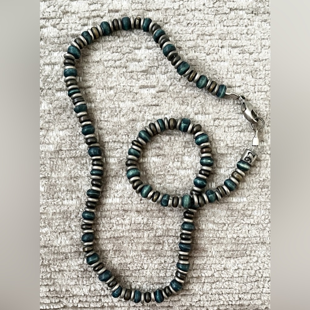 Silver & Turquoise Beaded Necklace